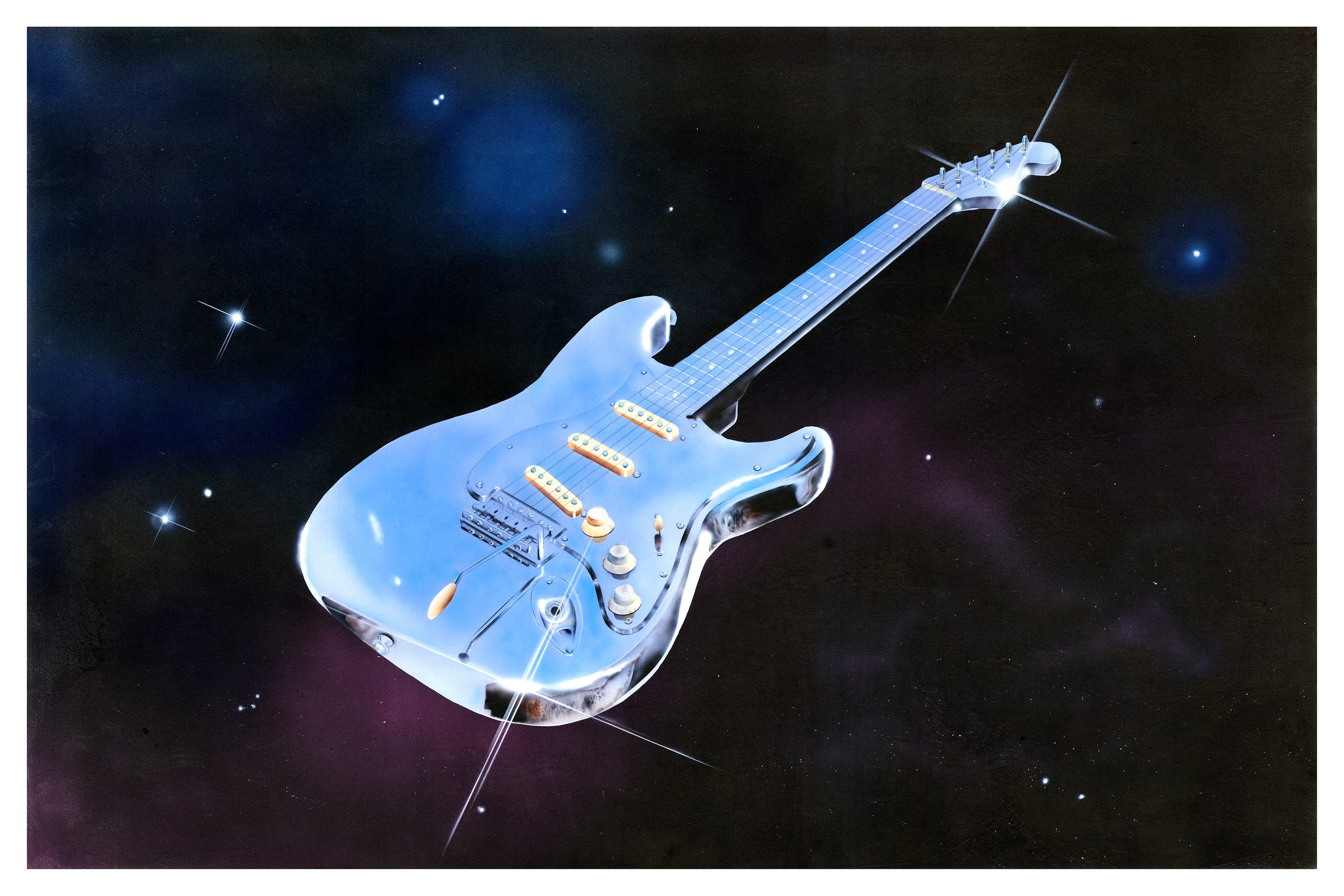 Chrome Guitar Print